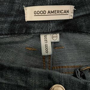 Good America “Good Legs” cropped split hem jeans, size 31